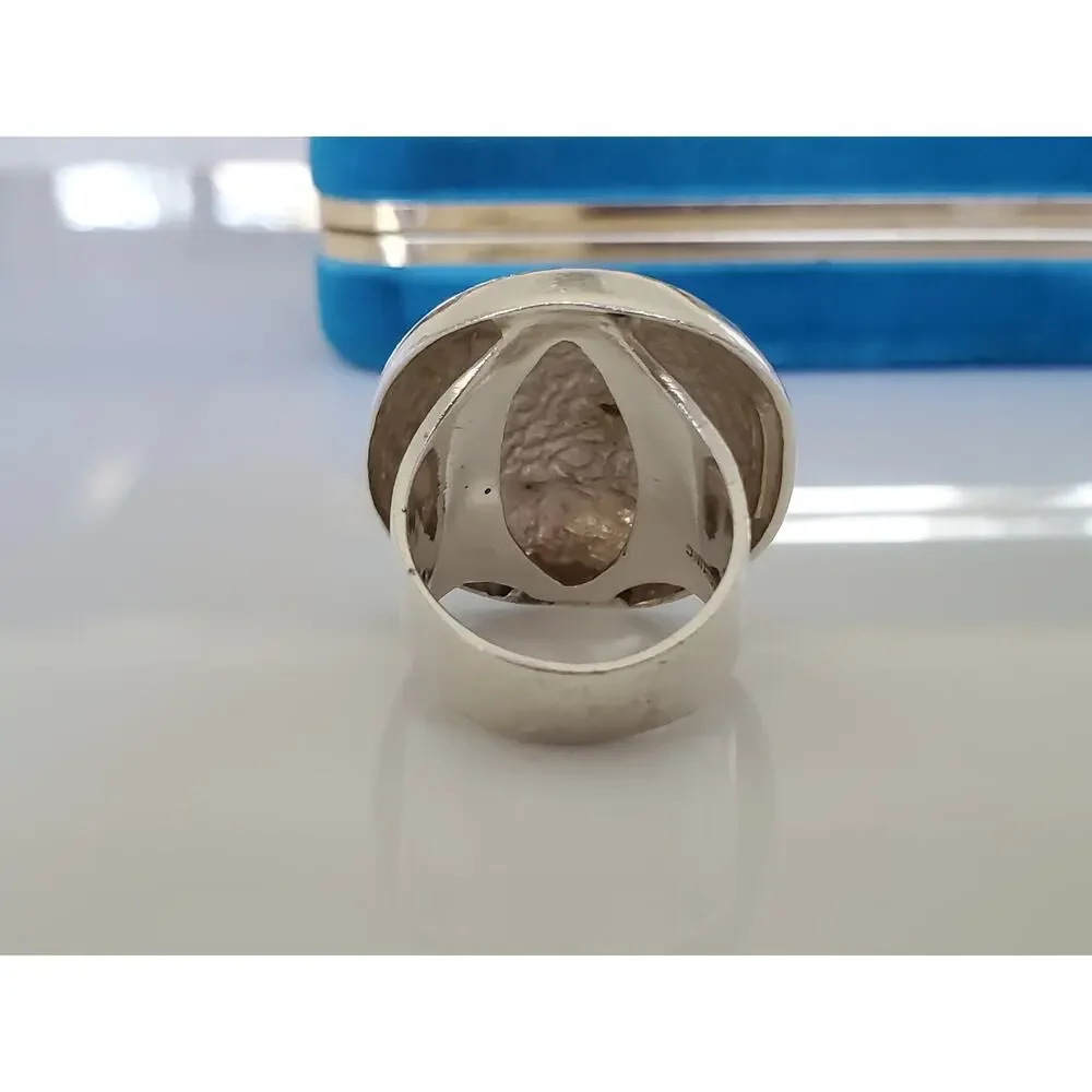 Vintage Peyote Bird Sterling Silver Large Dome Ring